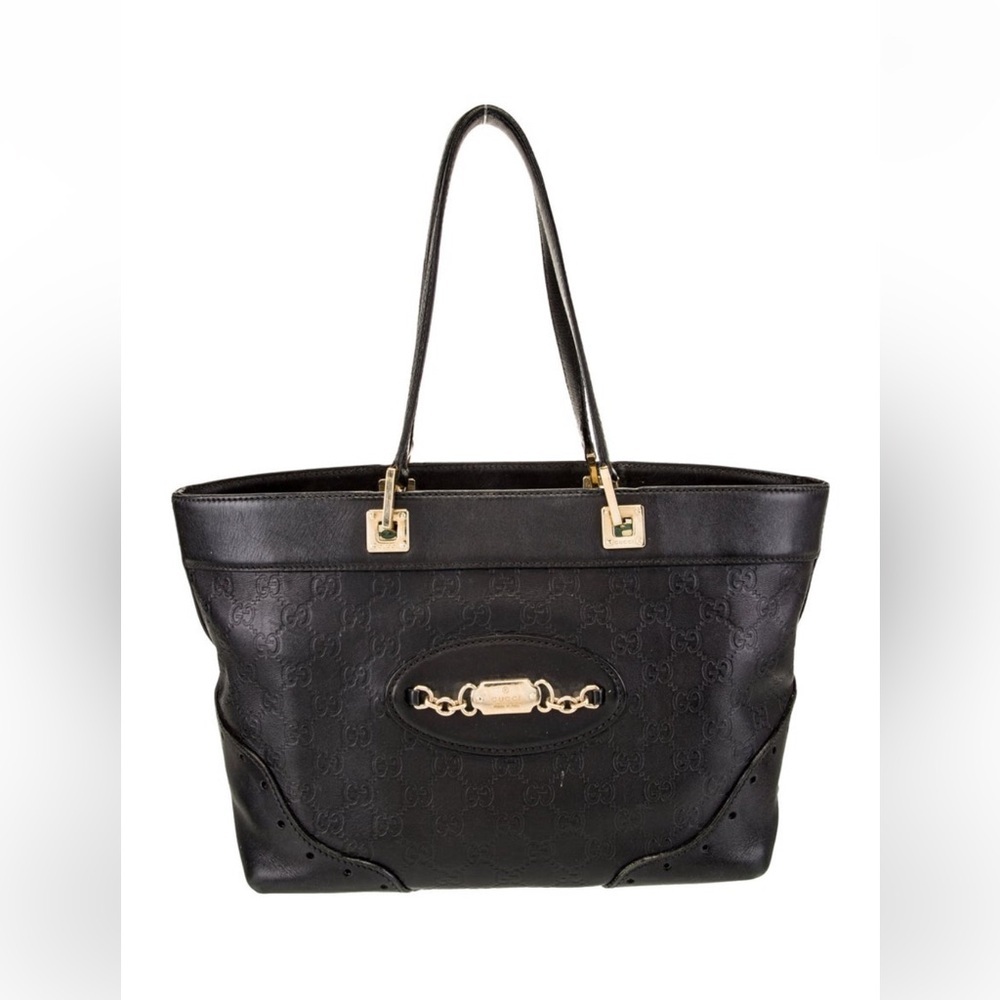 Gucci Black GG Leather Handbag